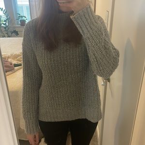 Sparkly gray mock neck sweater